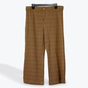 Michael Kors Wide Leg Plaid Knit Pants Comfortable Career‎ Casual